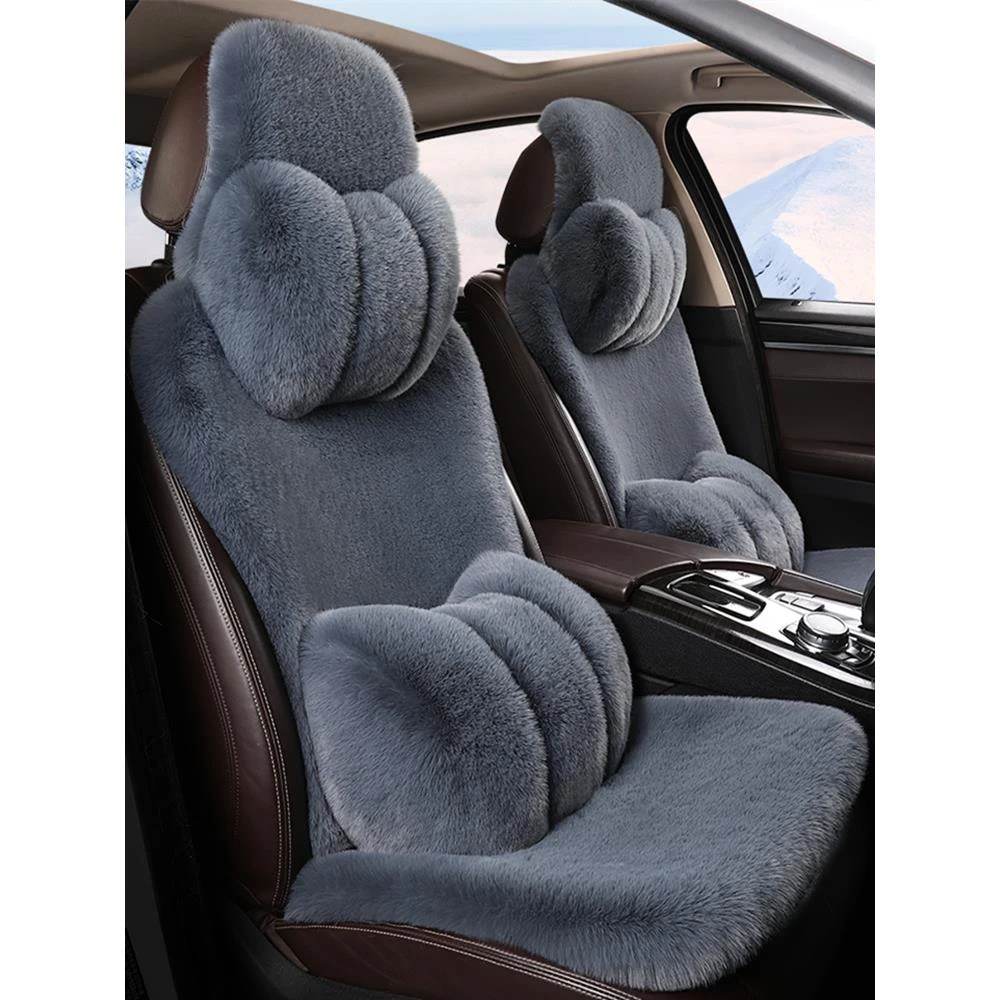 汽车坐垫冬季短毛绒加厚小蛮腰车垫冬天保暖垫女神垫套