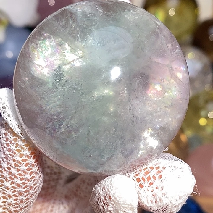 石材粉绿爆彩萤石