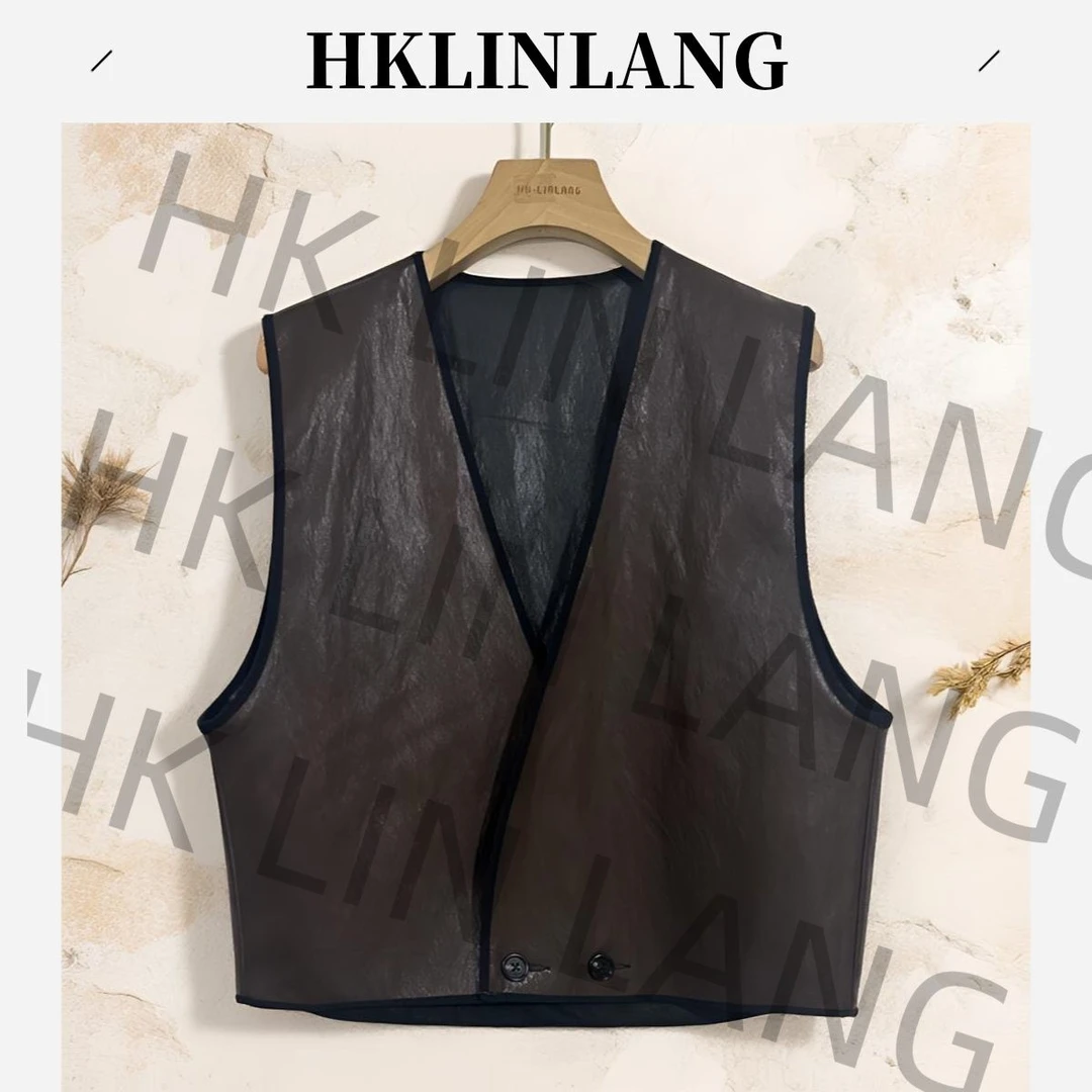 香港LinLang伦哥私定 I老钱风女装贵气双面穿马甲2835#