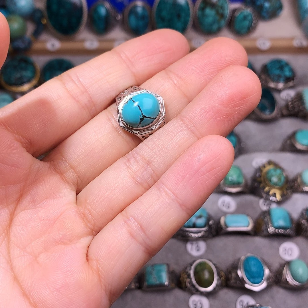 绿松石挂件银S925镶嵌独**忆