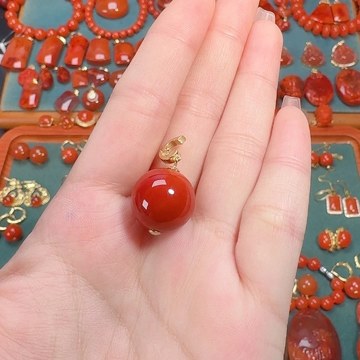 南红玛瑙银S925镶嵌15+