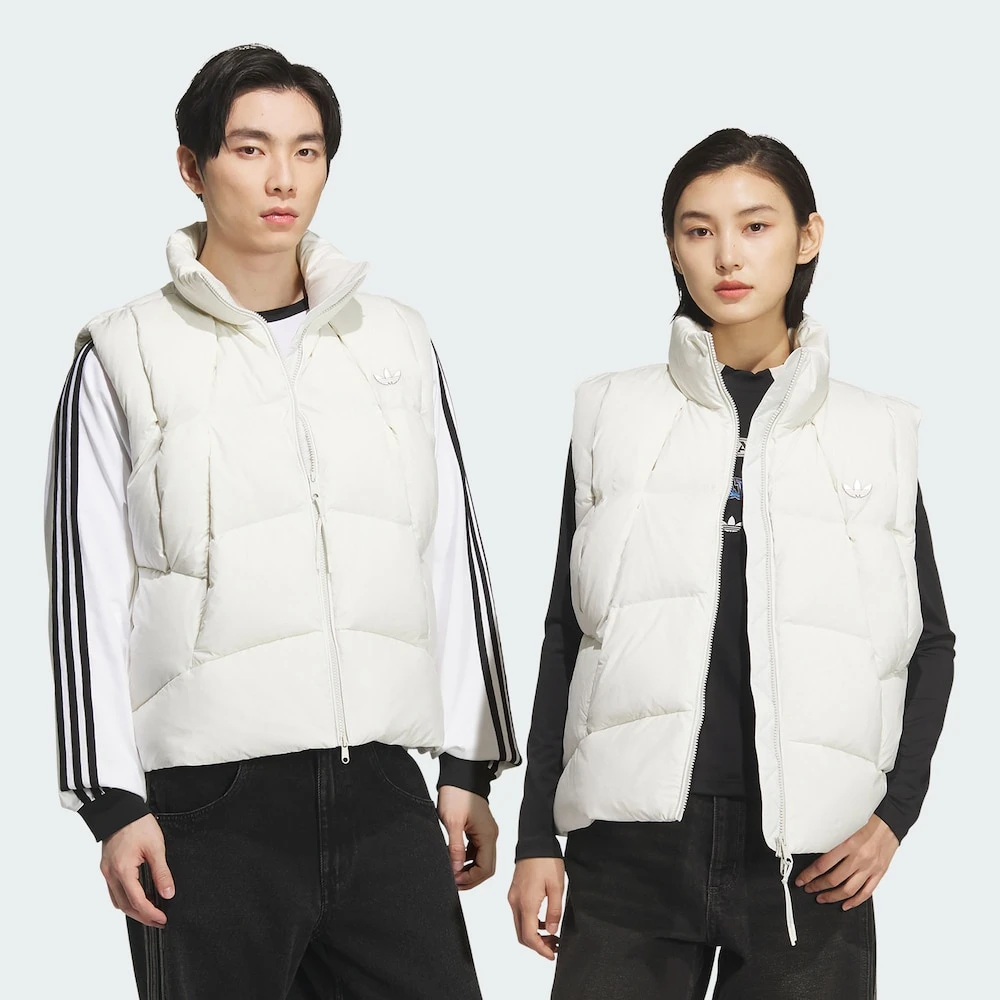 Adidas三叶草VEST DOWN保暖运动休闲百搭鸭绒羽绒背心马甲 KV3987