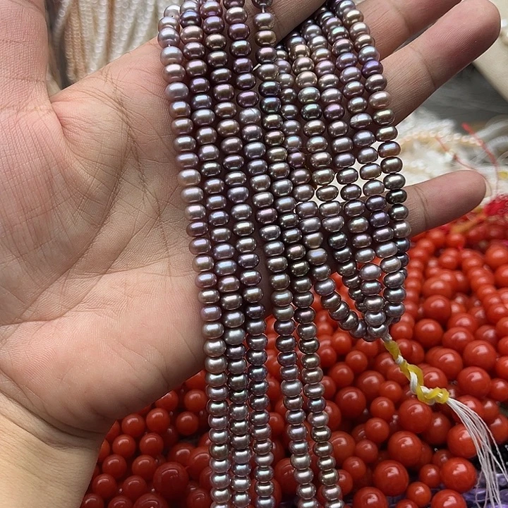 玛瑙/玉髓未镶嵌珠宝半成品半条6mm炫彩珍珠算盘珠（拍2发1）