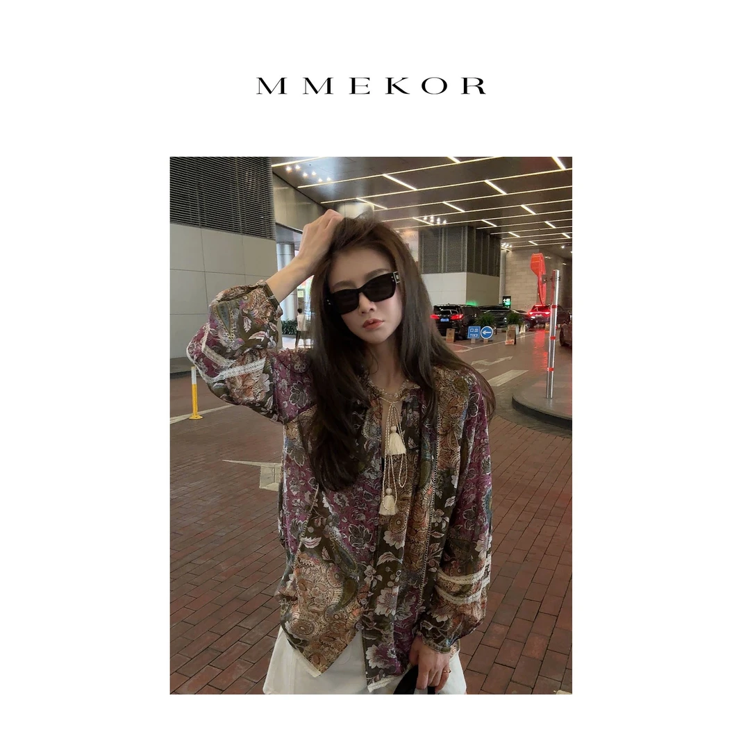 MMEKOR“紫薇公主”衬衫 2025新款静奢老钱风优雅上衣 89772