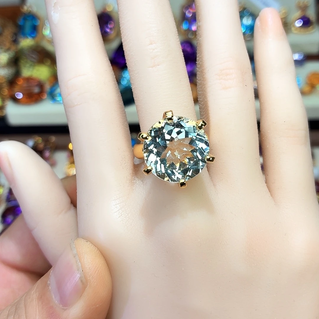 戒指银S925镶嵌托帕石