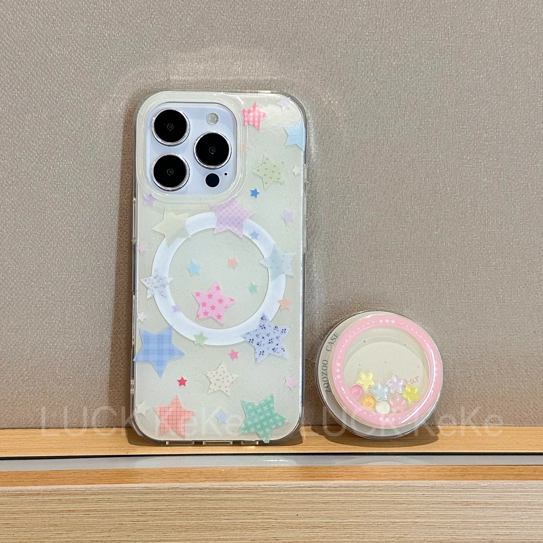 星星细闪磁吸苹果16手机壳适用15proMax15摇摇乐菲林磁吸壳16pro