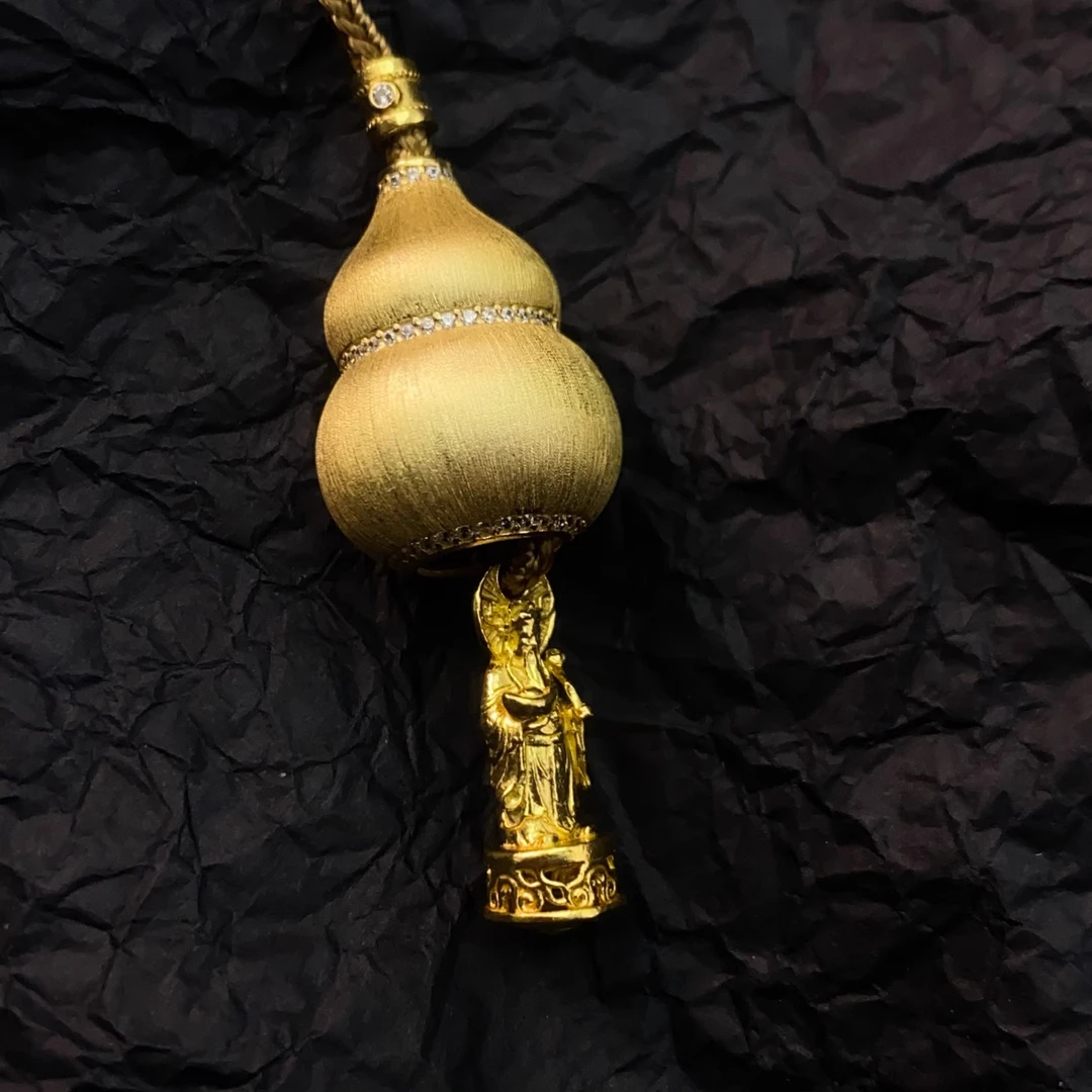 墨染霖 吊坠足银合成锆石 葫芦小财吊坠气质百搭个性磨砂精致时尚