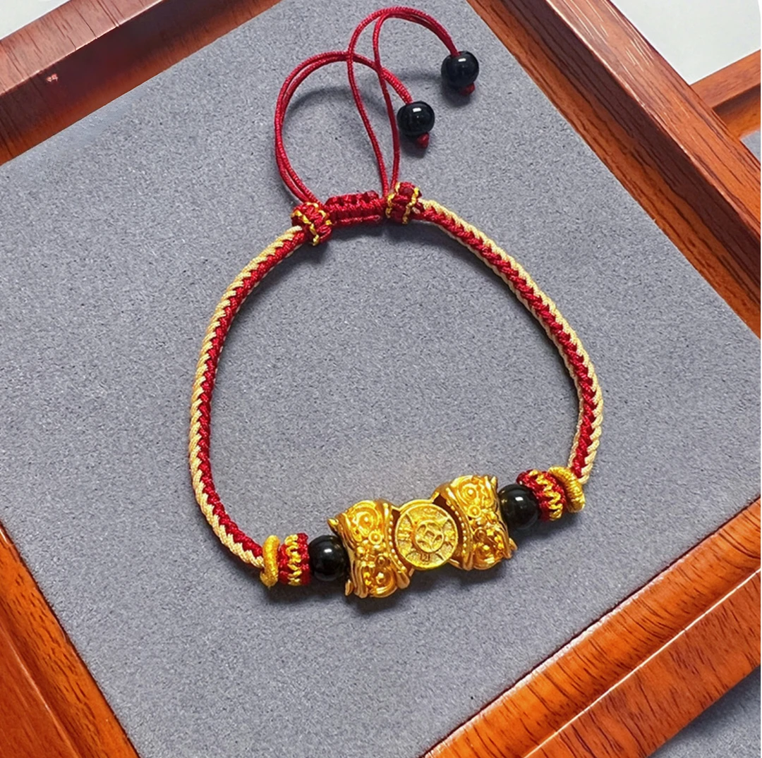 【清货专属链接】SL2225 时来运转双头醒狮编绳手链