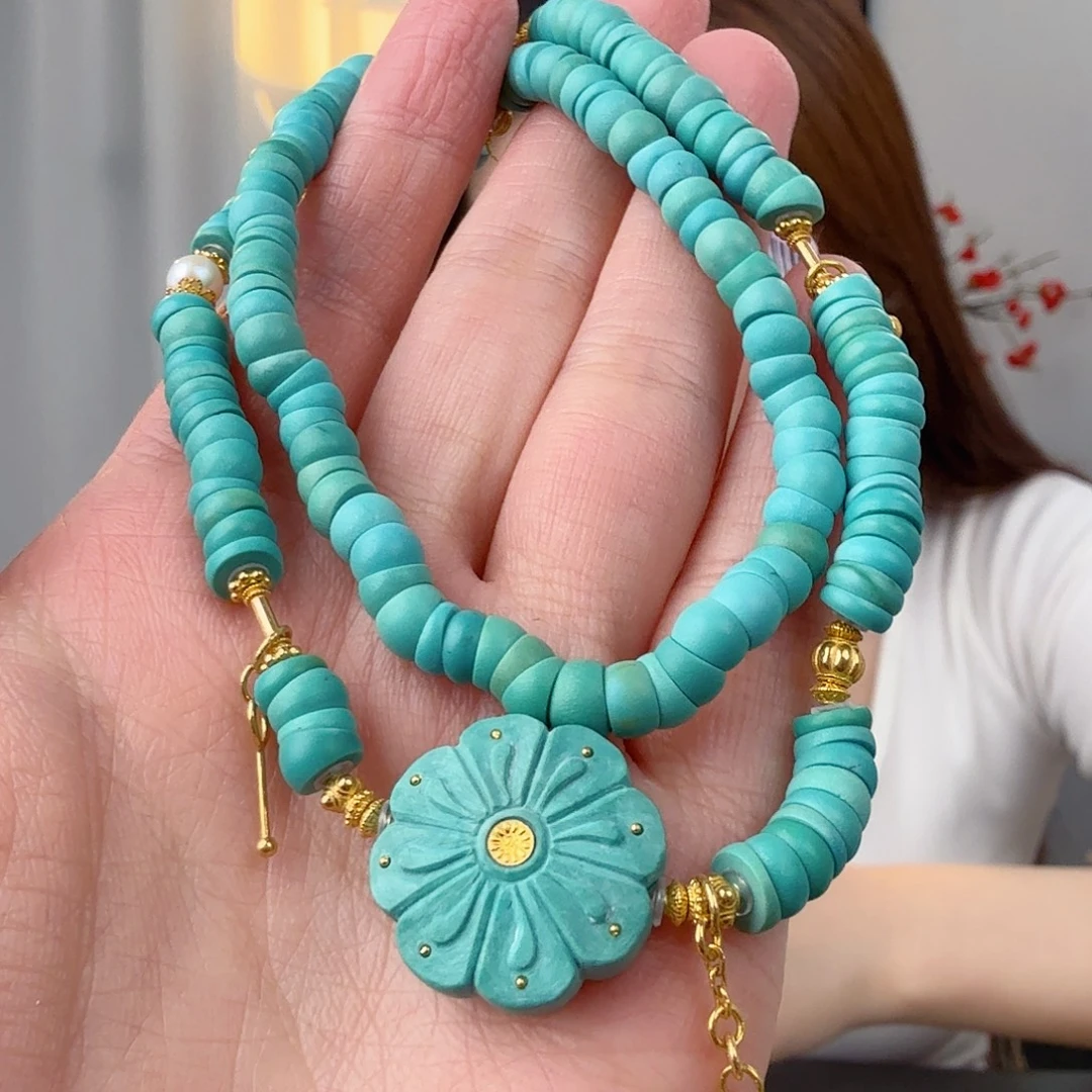 绿松石18K金镶嵌珠宝奇石