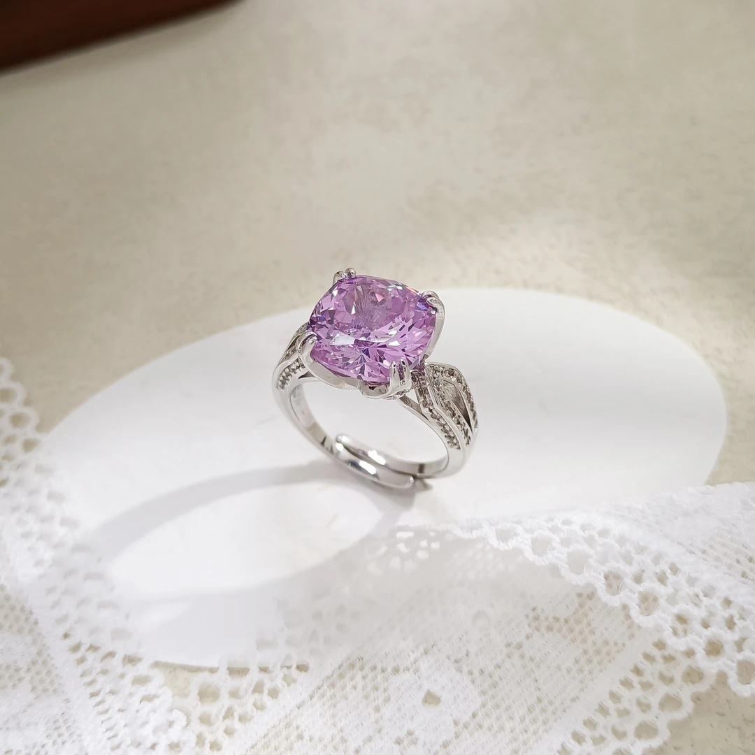 铜合金合成锆石戒指 WFXLM-000561 【紫沁】 戒指轻奢精致欧美