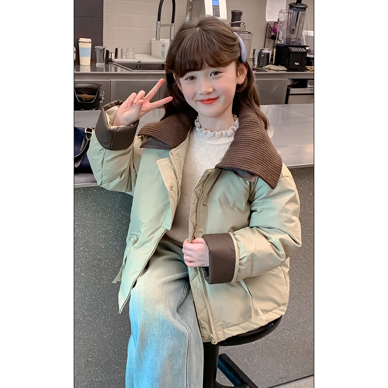 女童棉服冬装外套2025新款洋气女孩冬季加厚棉袄中大儿童棉衣6861