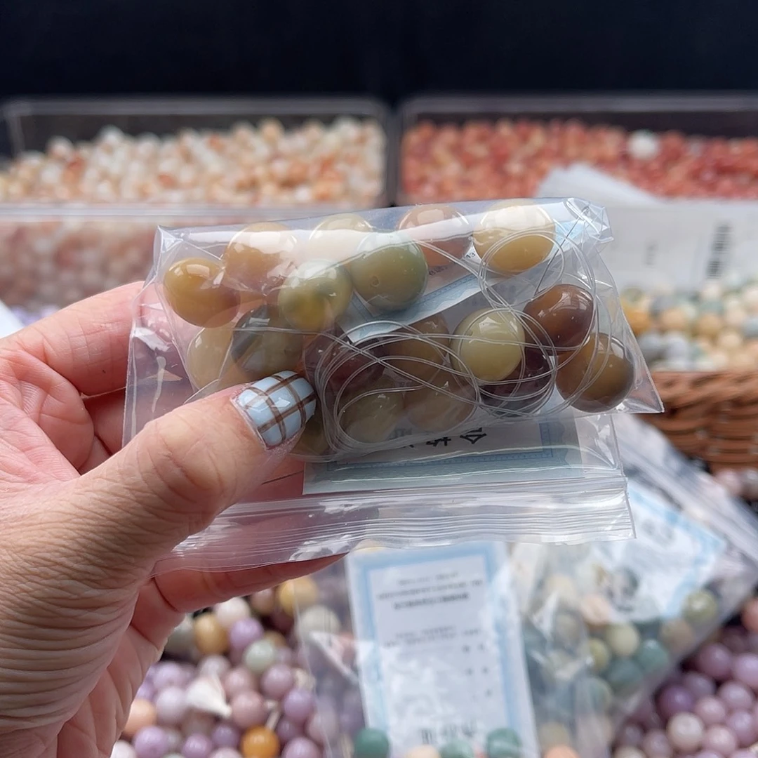 白玉菩提吊坠A/13mm/20颗锅底