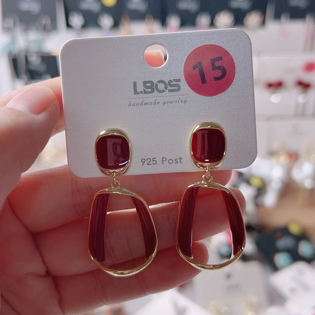 锆石纯铜合金耳环