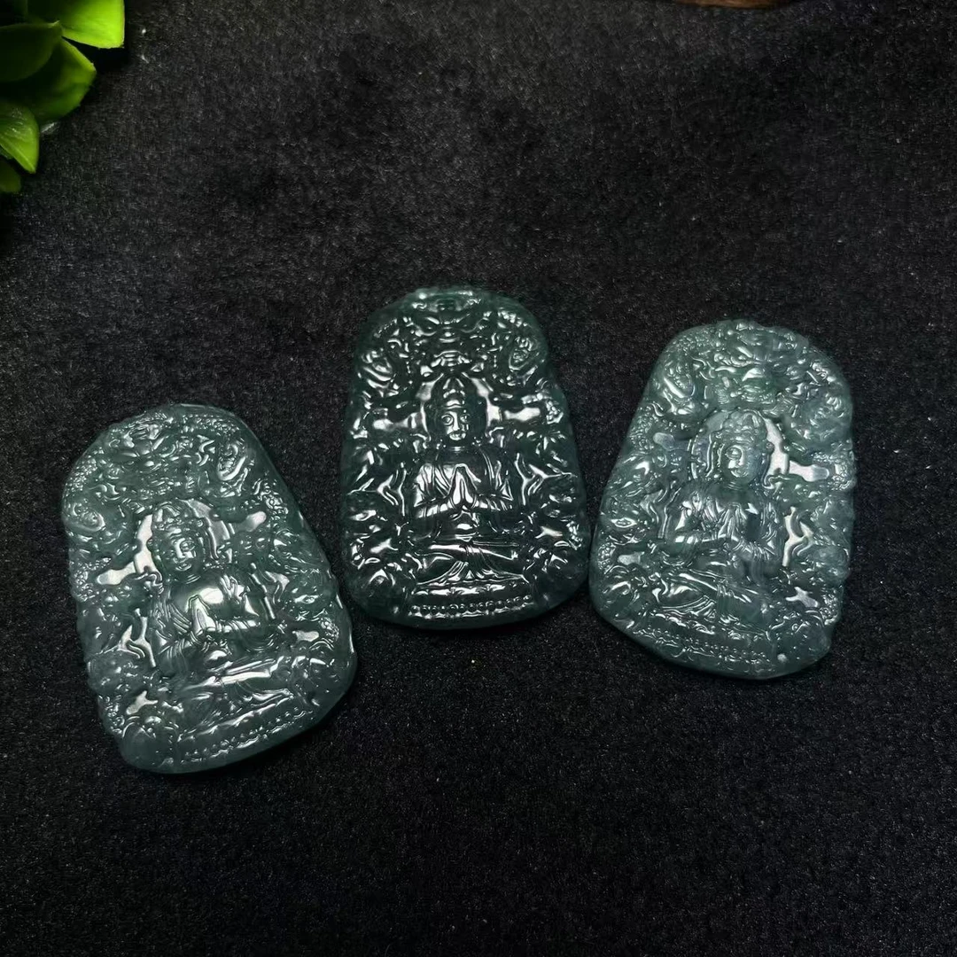 A5399【任会长珠宝】A货-翡翠观音吊坠-配珠链-多样性只发一件