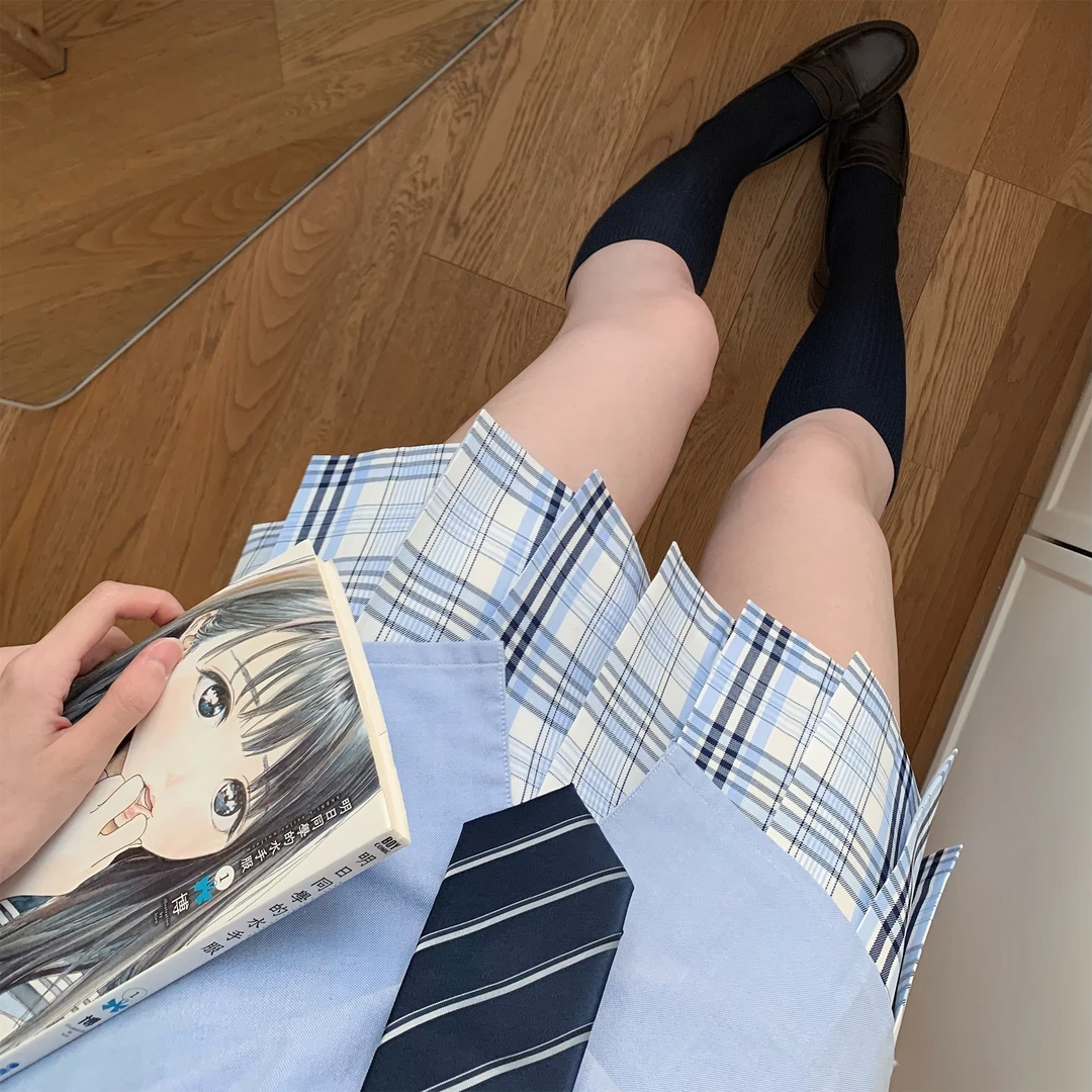 【月白】栗花熊jk制服原创格裙校供正版日系学院风百褶裙短裙学生女