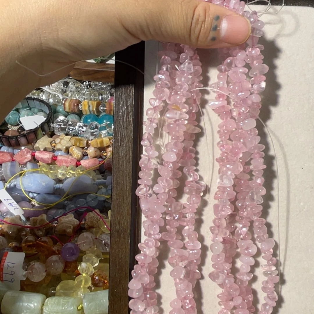 玛瑙/玉髓散珠果冻粉碎石四圈