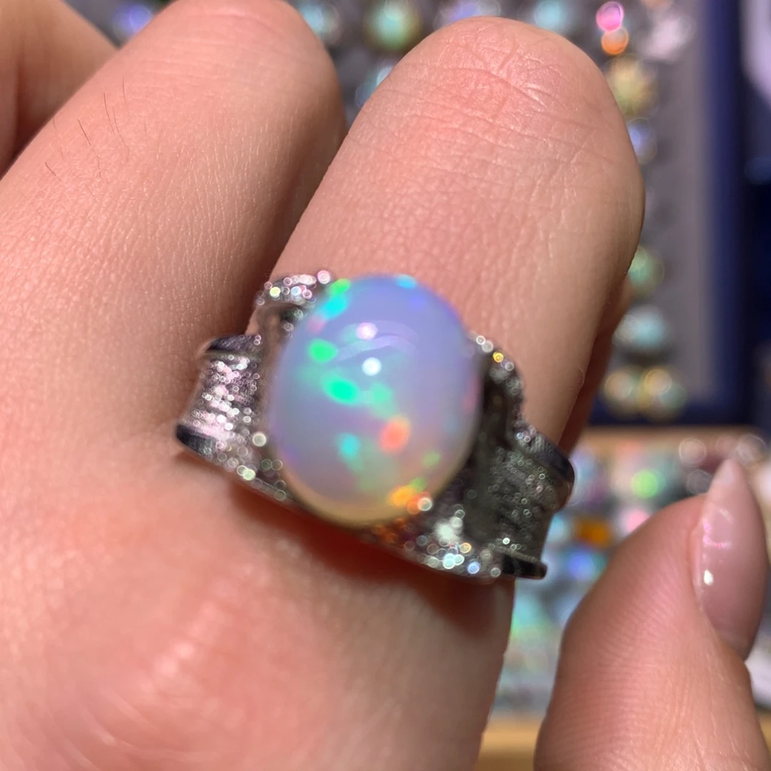 银S925镶嵌欧泊戒指款式