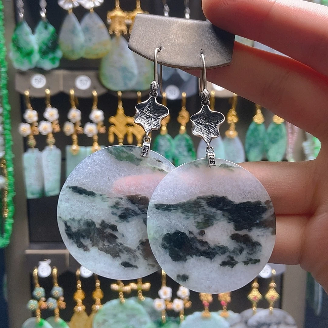 翡翠未镶嵌耳饰翡翠