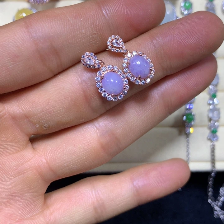 梅***花翡翠未镶嵌戒指翡翠耳坠