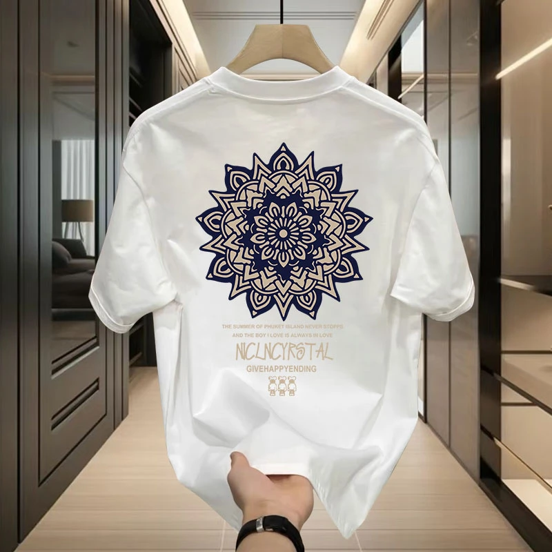 青年短袖夏季春季修身型T恤半袖韩版男装印花百搭ins