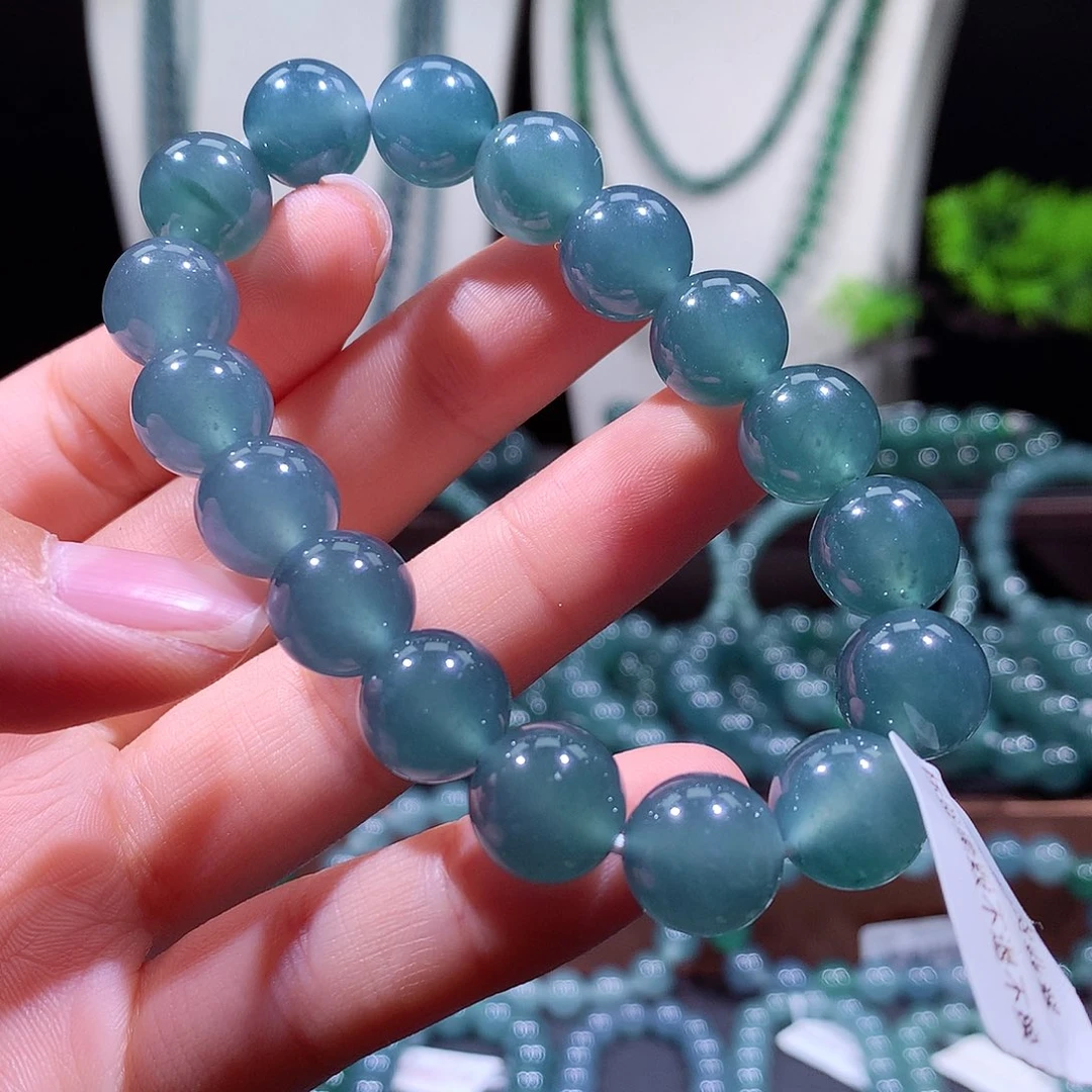 翡翠未镶嵌手链天然a货翡翠手串12