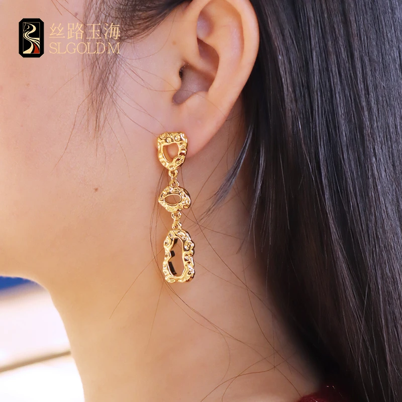 丝路玉海异环酷范耳饰新疆异域风情民族文化疆派黄金珠宝纯金999