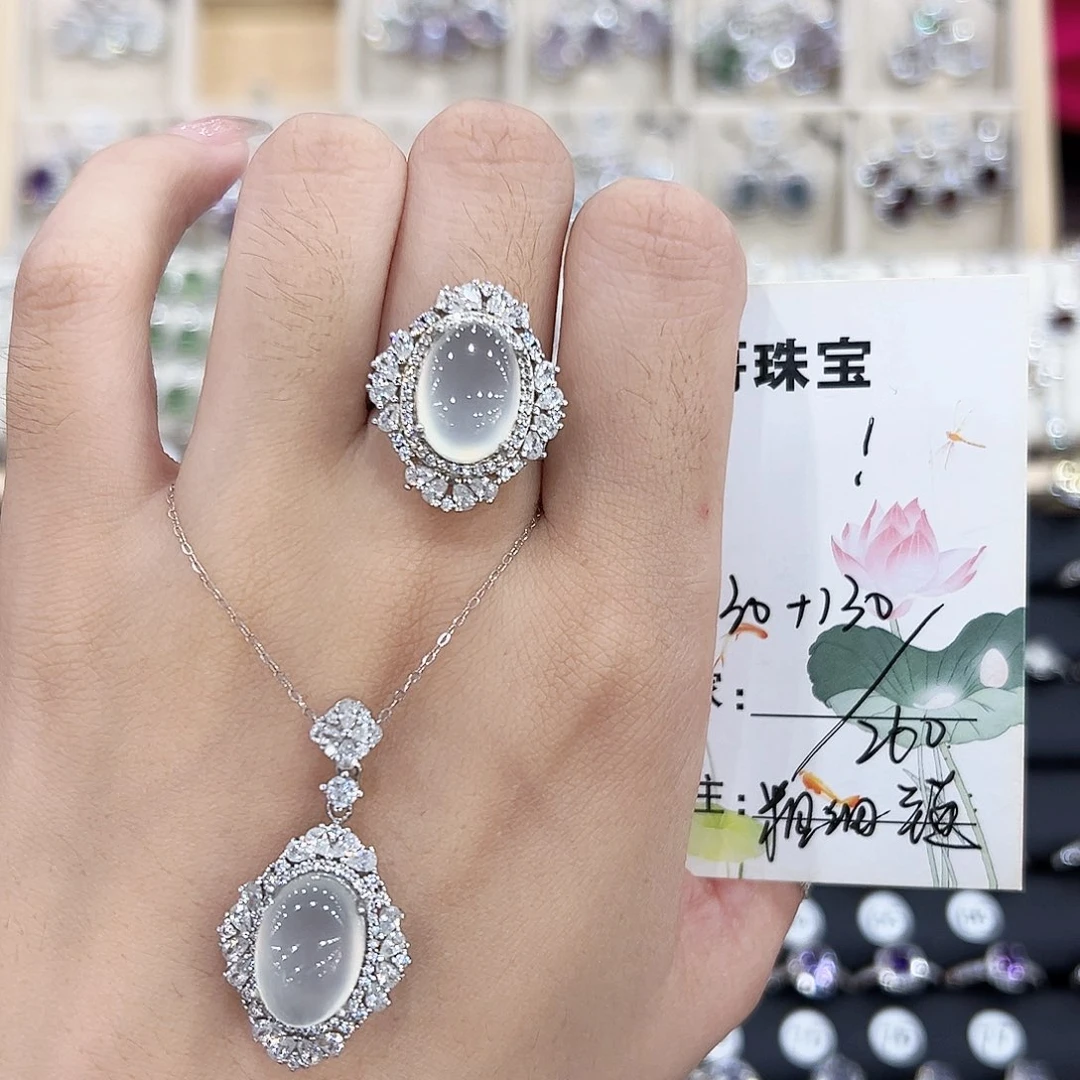 ！***岫玉银S925镶嵌戒指