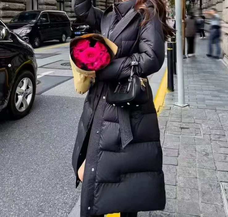 P1015 2025新款冬季时尚长款收腰修身加厚设计感羽绒服--筱筱