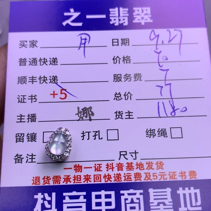 颈饰银S925镶嵌翡翠用***6