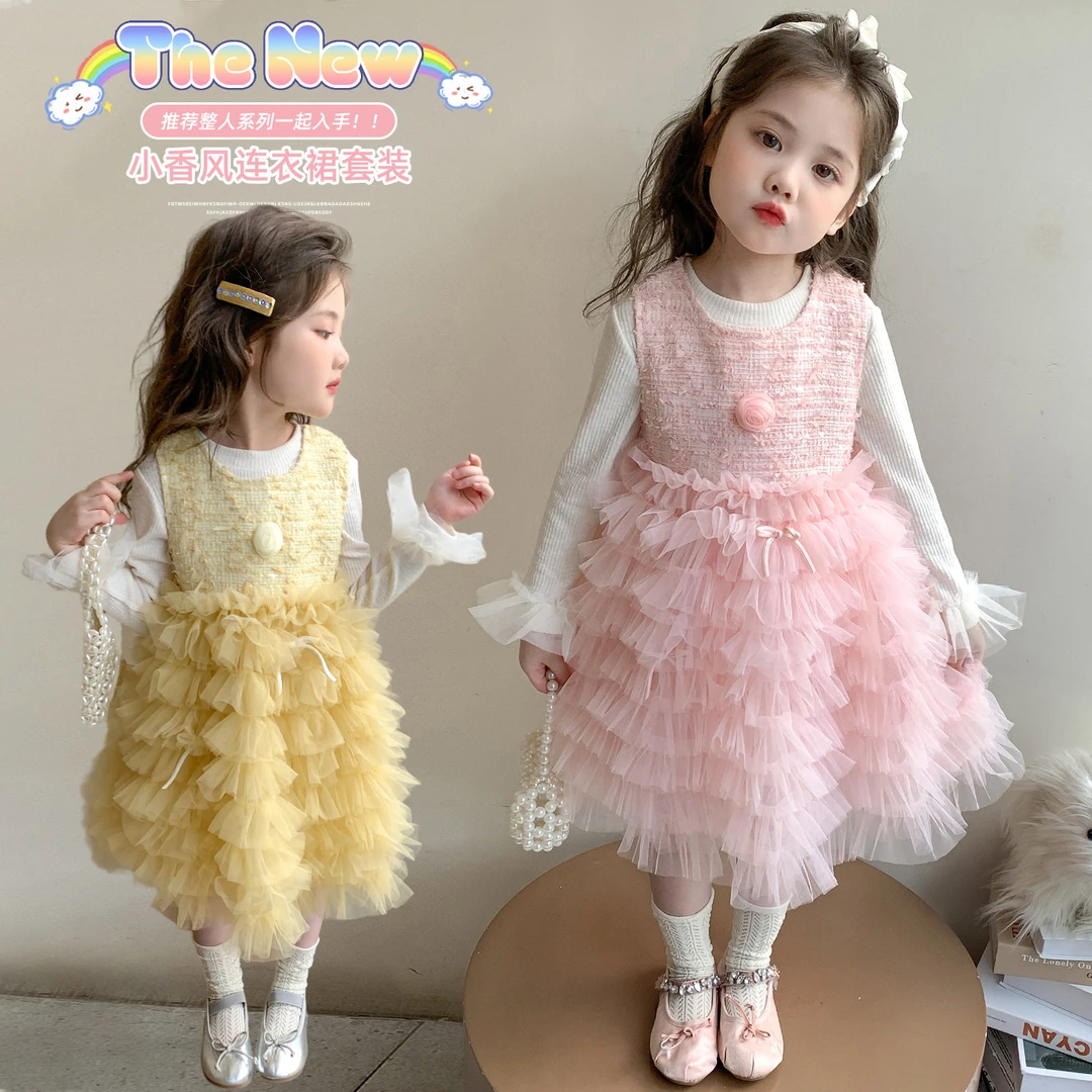 女童公主裙蛋糕裙2025秋3-6岁宝宝小女孩裙子洋气小孩儿童连衣裙
