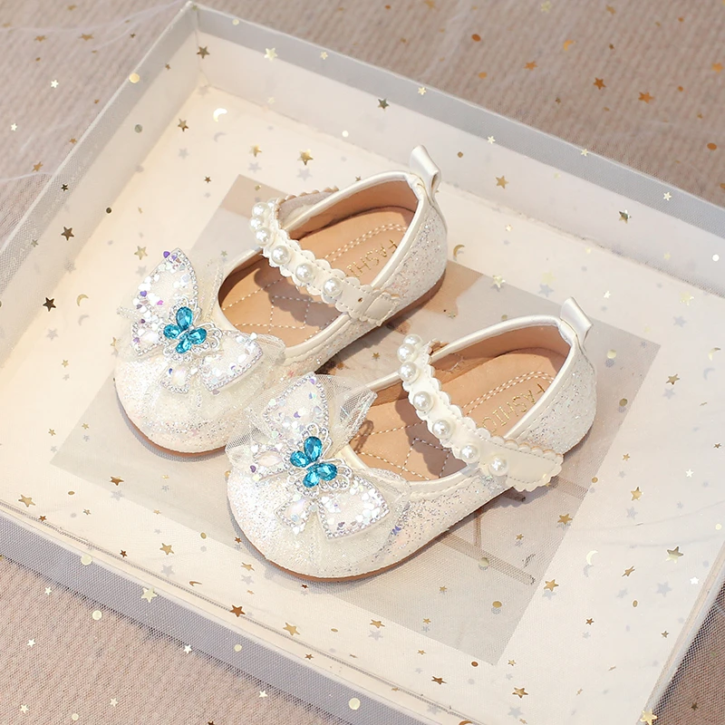 女童鞋子儿童公主水晶皮鞋2025年新款春夏季宝宝小女孩软底单鞋