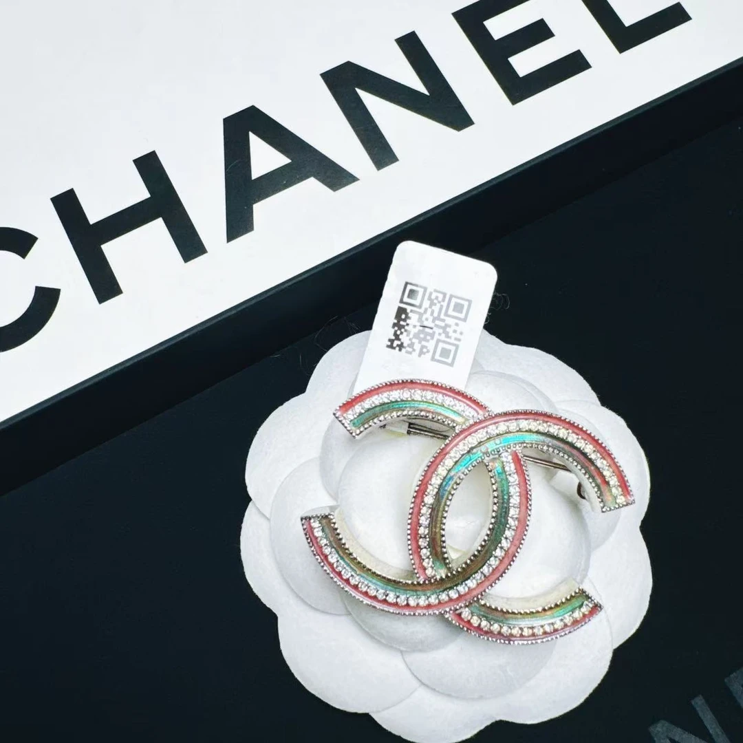 95新 Chanel/香奈儿 柚礼中古/香奈儿炫彩双c胸针LZ406176