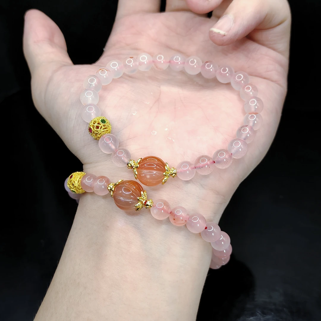 【东北哥精选】南红DIY单圈手串X9【多样性发其一】约11-7mm