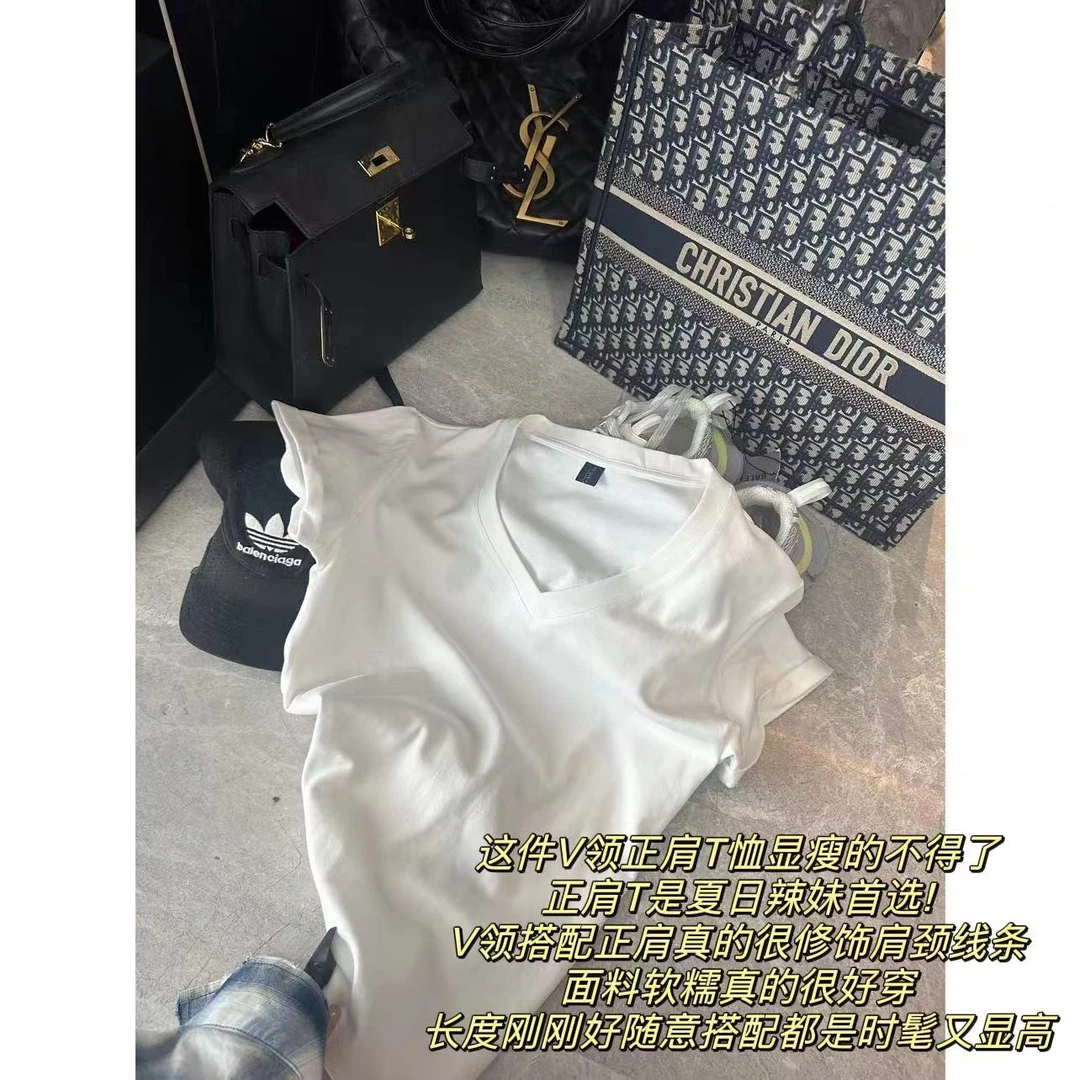 徐秋阳  百搭公式   百搭时尚春夏款纯色基础显瘦圆领短袖10639