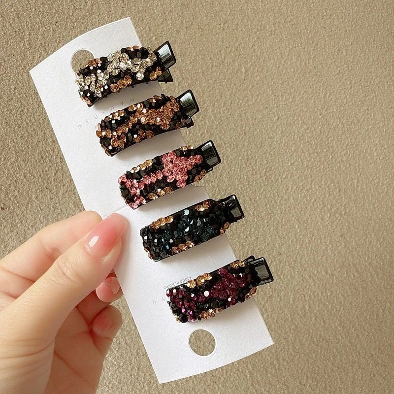 韩国气质精致炫彩闪钻少女侧边夹刘海夹时尚前额碎发夹高级鸭嘴