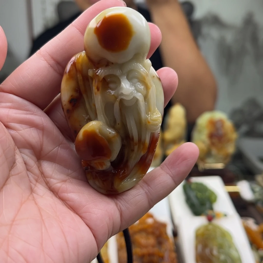 岫玉未镶嵌挂件手把