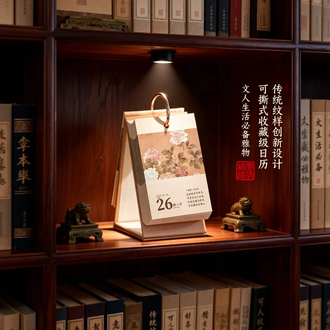 2026年古诗词诗画手撕日历台历 简约新款桌面摆件365天倒计时打卡