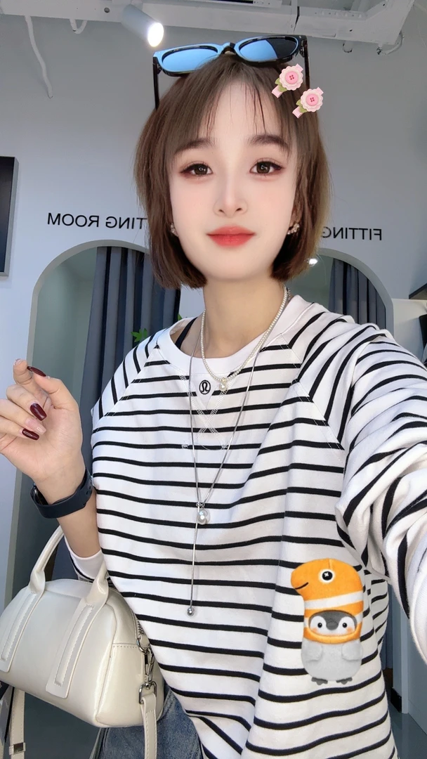 饭饭家 条纹简约T恤