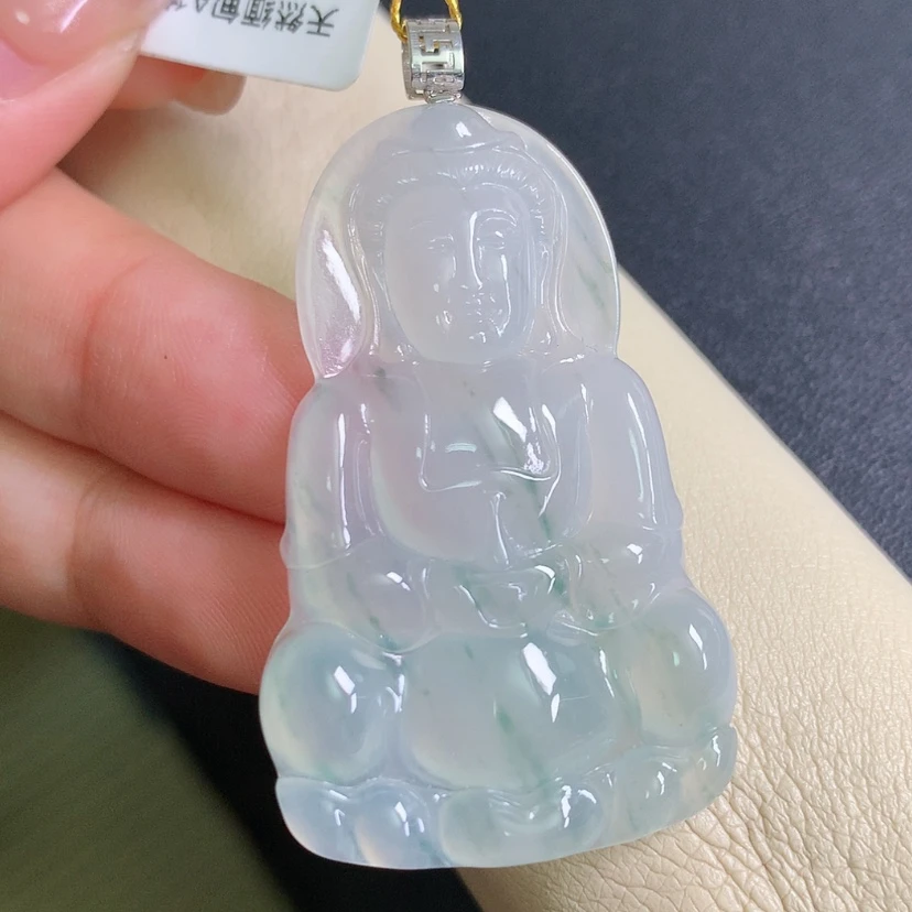 【闪购商品】翡翠颈饰18K金镶嵌观音