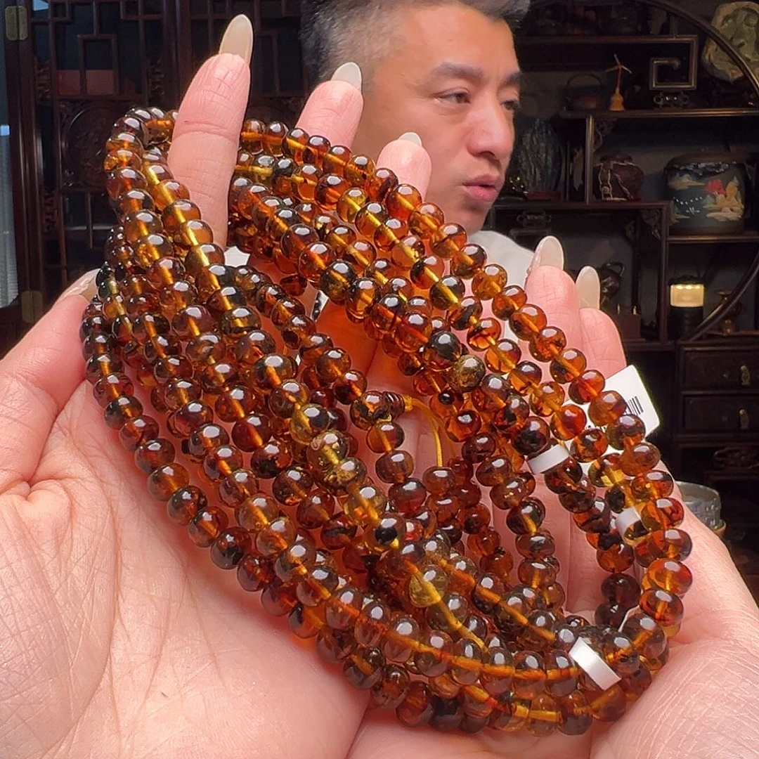 琥珀裸石未镶嵌抚顺琥珀20073多样性发其一7mm