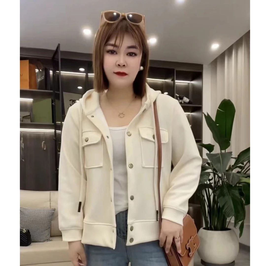 宁宁怒推 显瘦精连帽外套（衣长65左右）卡码拍小通勤上衣百搭卫衣