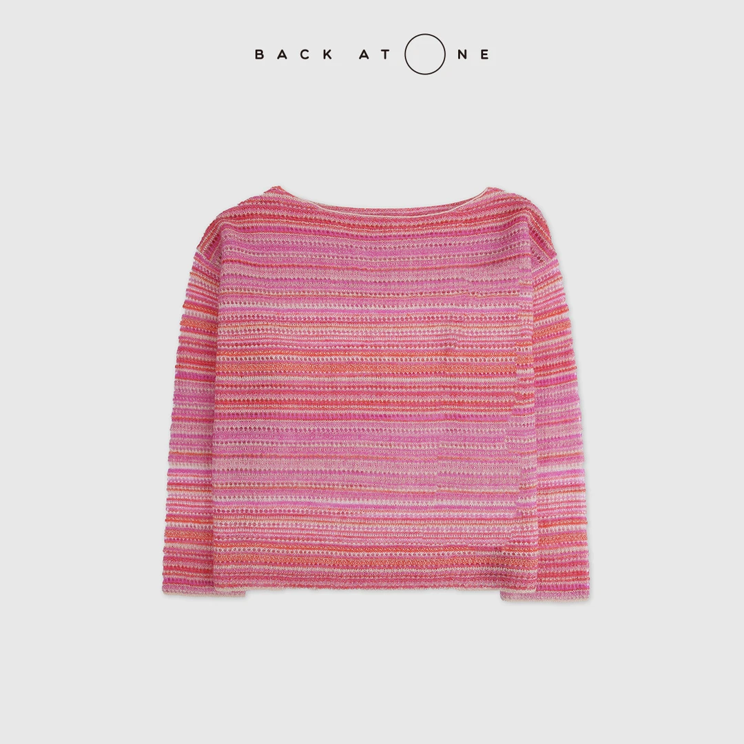 BackAtOne“梦幻彩虹” 时髦奢柔轻薄针织彩虹针织衫 BFS-1AB335H-K