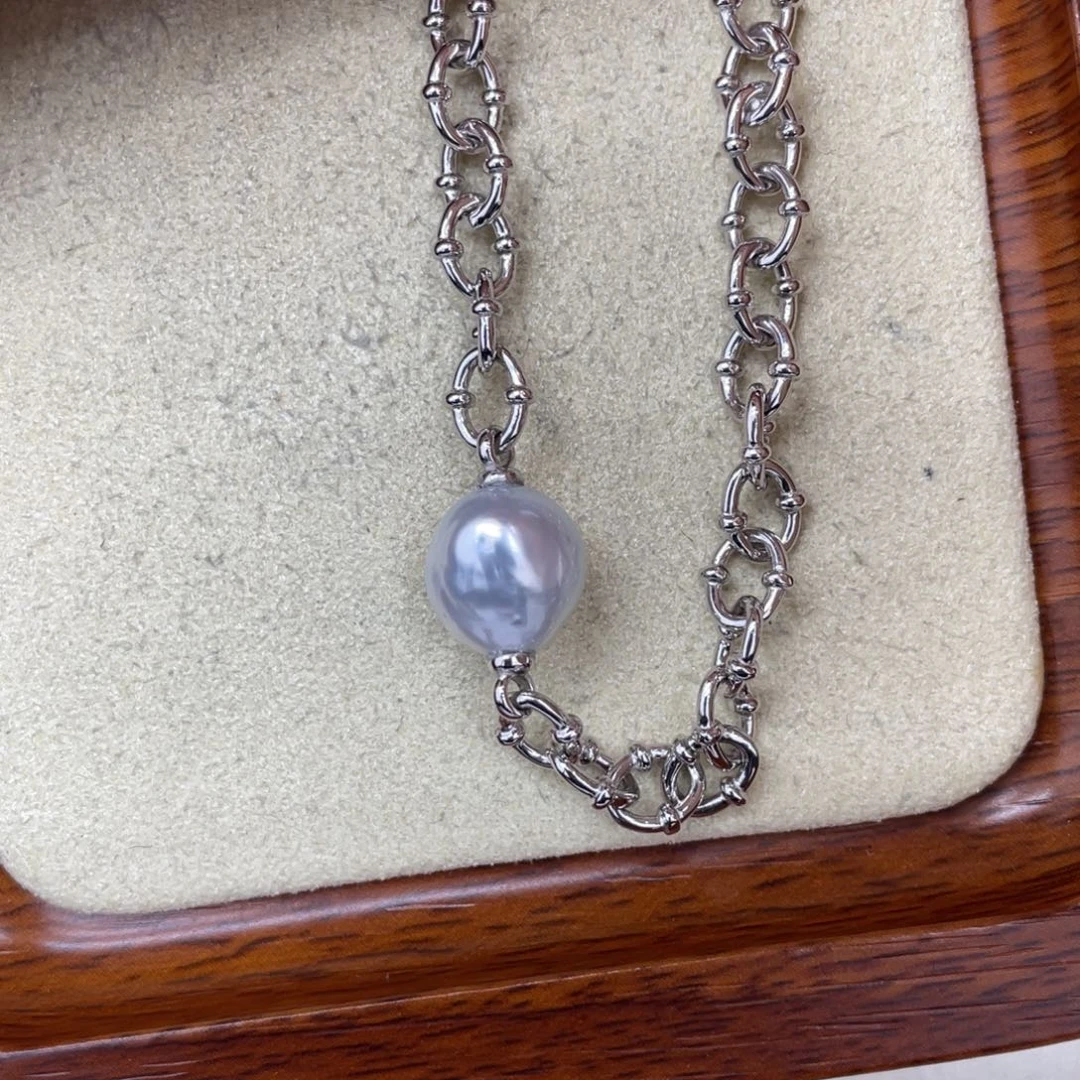 银S925镶嵌海水珍珠手绳