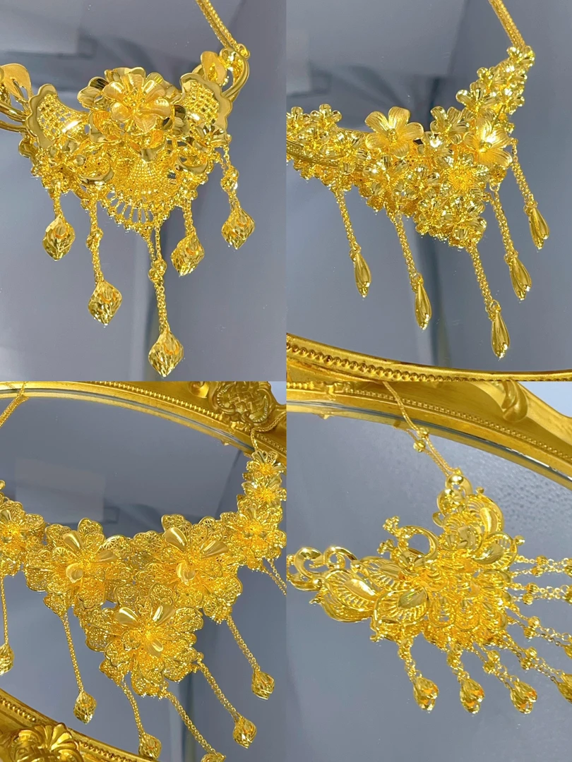 足金999花仙子系列黄金套链5D无氢高精工