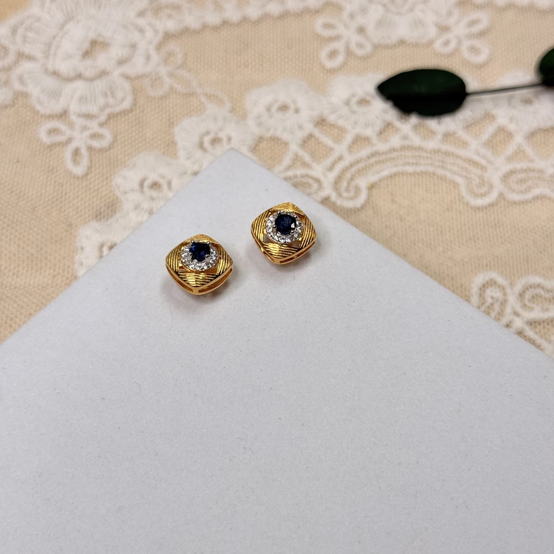 精致百搭蓝宝石耳钉bp1507