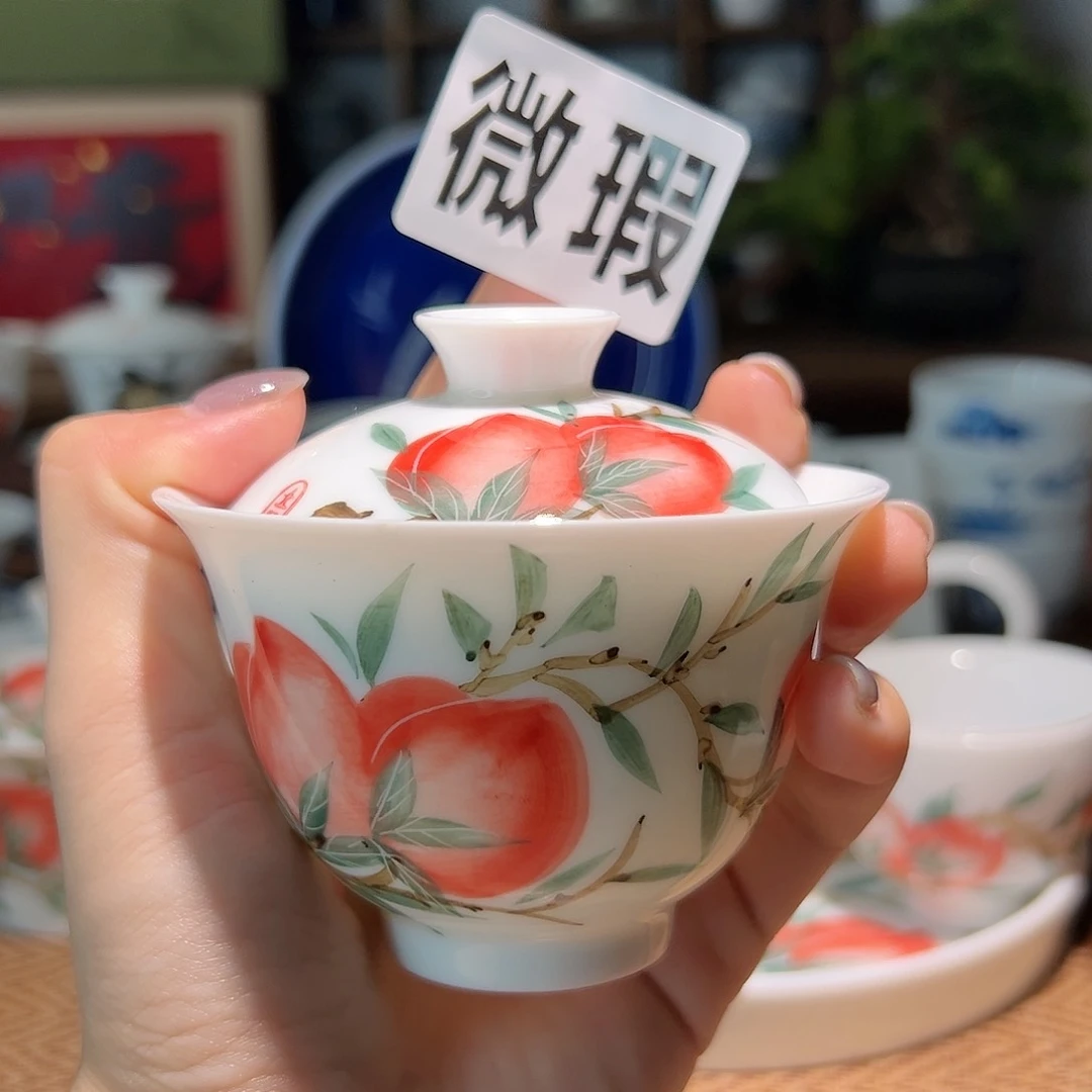 【闪购商品】微瑕 手绘 盖碗