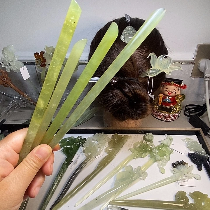 未镶嵌岫玉发饰一个包邮
