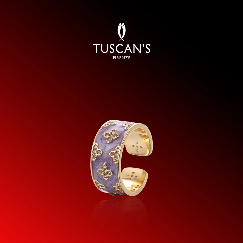 铜合金合成锆石戒指 时尚简约植物花卉镶嵌指环个性女戒时代集团