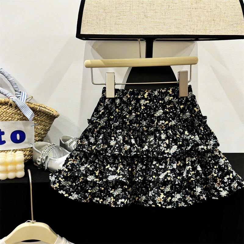 现货leomama【蛋糕裙】女童半身裙夏季中大童洋气蛋糕蓬蓬短裙A字裙