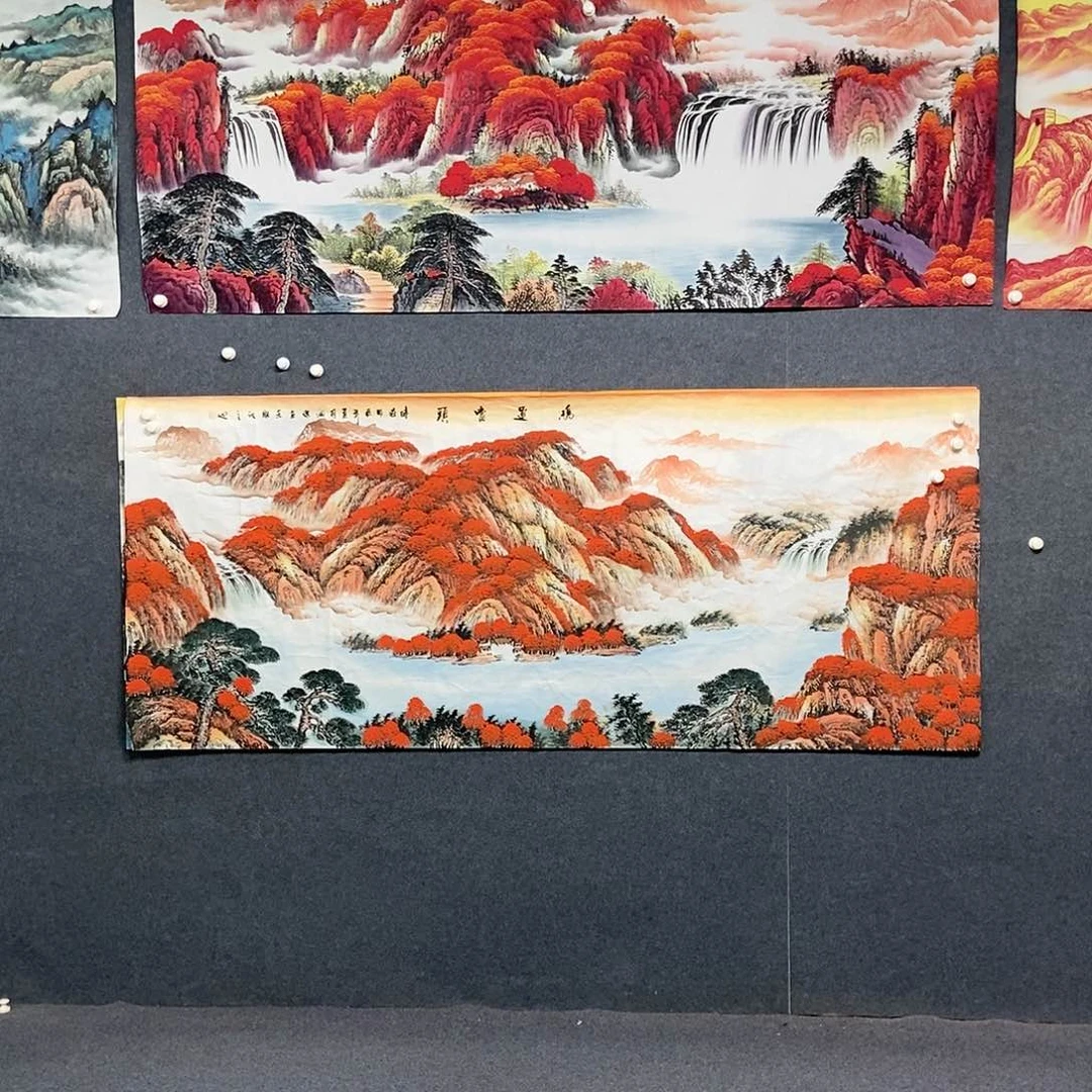 国画小八尺山水一副下